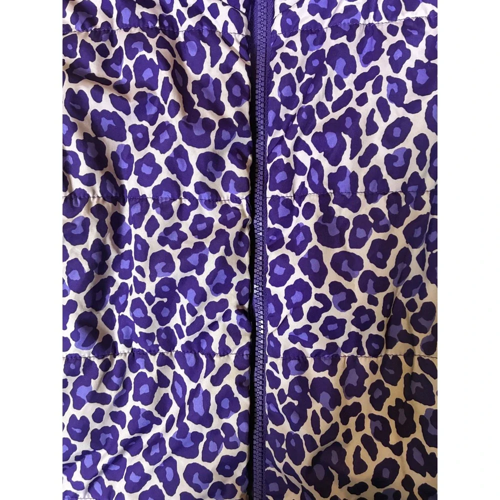 The Children's Place Girls L 10/12 Purple Leopard Print Puffer Vest Fleece